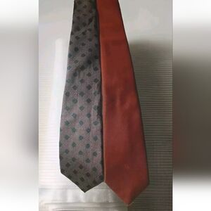 Lot of 2 Christian Dior Italian Designer Silk Woven Neckwear Ties